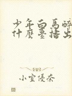 少年白马醉春风什么台播出