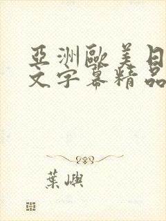 亚洲欧美日韩中文字幕精品国产