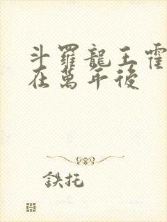 斗罗龙王霍雨浩在万年后封面