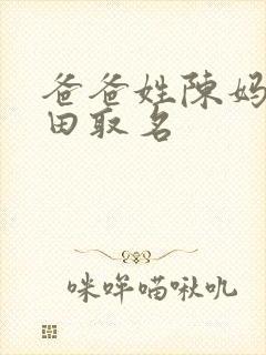 爸爸姓陈妈妈姓田取名