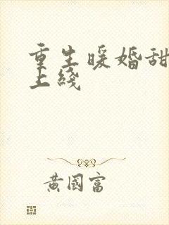 重生暖婚甜妻新上线