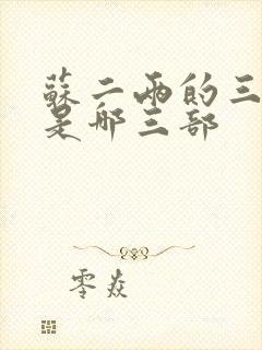 苏二两的三部曲是哪三部封面