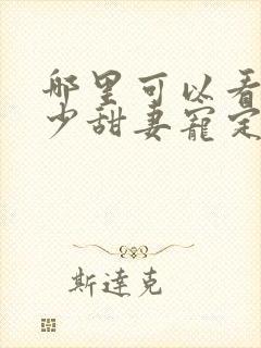 哪里可以看到司少甜妻宠定了完结版