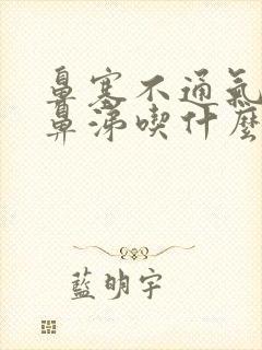 鼻塞不通气流清鼻涕吃什么药