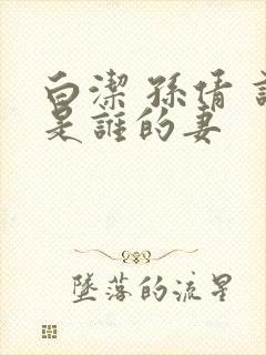 白洁 孙倩 谁是谁的妻