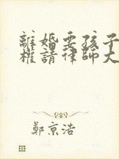 离婚要孩子抚养权请律师大概需要多少钱