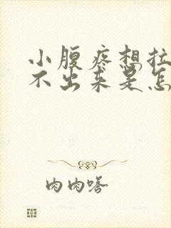 小腹疼想拉屎拉不出来是怎么回事