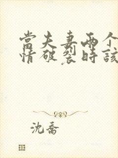 当夫妻两个人感情破裂时该怎么办