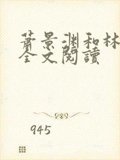 萧景渊和林砚书全文阅读