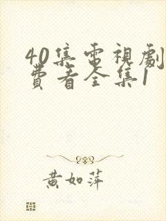 40集电视剧免费看全集1