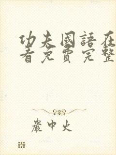 功夫国语在线观看免费完整版高清封面