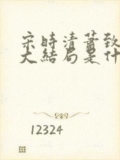 宋时清萧致徐蓉大结局是什么封面