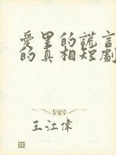 爱里的谎言仇恨的真相短剧免费封面