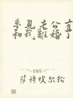 梦见老公有外遇和我离婚了