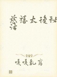 慈禧太后秘密生活封面