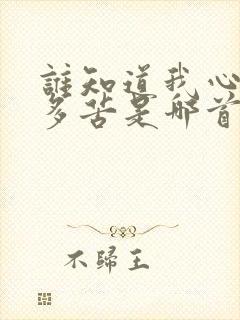 谁知道我心里有多苦是哪首歌的歌词