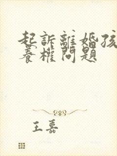 起诉离婚孩子抚养权问题