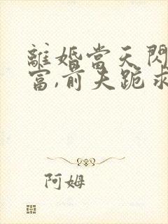 离婚当天闪婚首富,前夫跪求复合