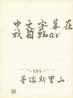 中文字幕在线播放日韩av
