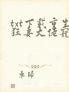 txt下载重生狂妻大佬宠上天