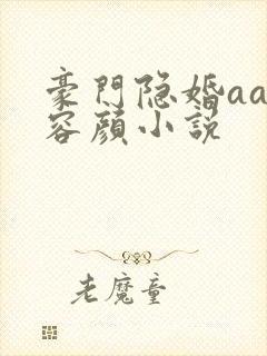 豪门隐婚aa制容颜小说