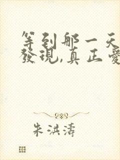 等到那一天你会发现,真正爱你的人封面