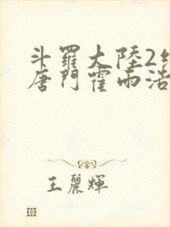 斗罗大陆2绝世唐门霍雨浩与王冬儿封面