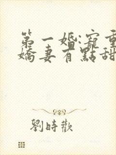 第一婚:宠重生娇妻有点甜