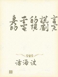 妻子的谎言免费的电视剧完整版高清