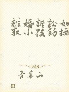 离婚诉讼如何争取小孩的抚养权