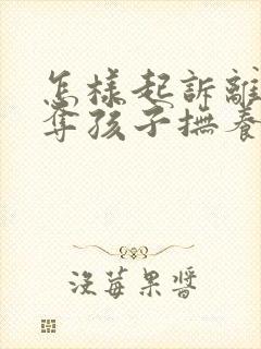 怎样起诉离婚争夺孩子抚养权