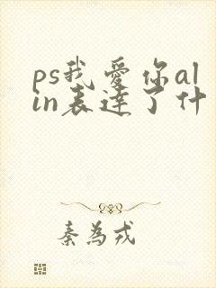 ps我爱你alin表达了什么感情封面