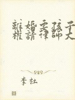 离婚要孩子抚养权请律师大概需要多少钱