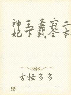 神王毒宠二嫁王妃下载全本txt