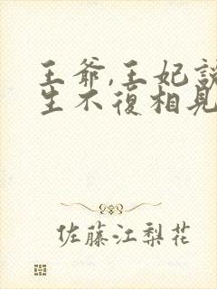 王爷,王妃说此生不复相见小说