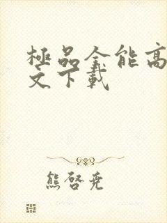 极品全能高手全文下载