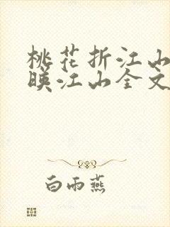 桃花折江山桃花映江山全文封面