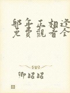 那年正相逢短剧免费观看全集