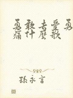 勇敢去爱勇敢去痛什么歌封面