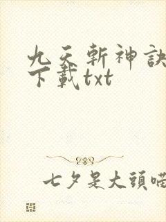 九天斩神诀小说下载txt封面