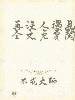 再没人遇见小说全文免费阅读