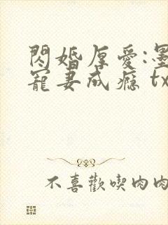 闪婚厚爱:墨少宠妻成瘾 txt封面