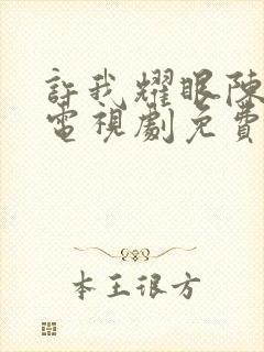 许我耀眼陈伟霆电视剧免费观看