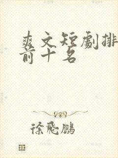 爽文短剧排行榜前十名