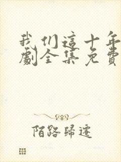 我们这十年电视剧全集免费看封面