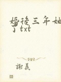 婚后三年她变心了txt封面