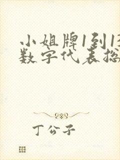 小姐牌1到13数字代表总共多少张