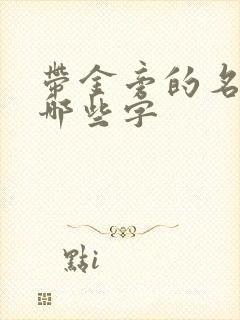 带金旁的名字有哪些字封面