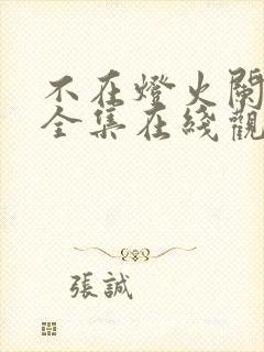 不在灯火阑珊处全集在线观看