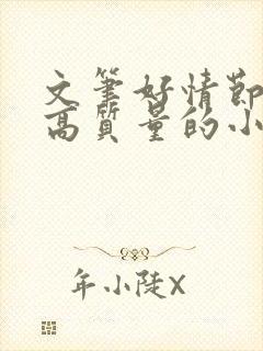 文笔好情节好的高质量的小说推荐